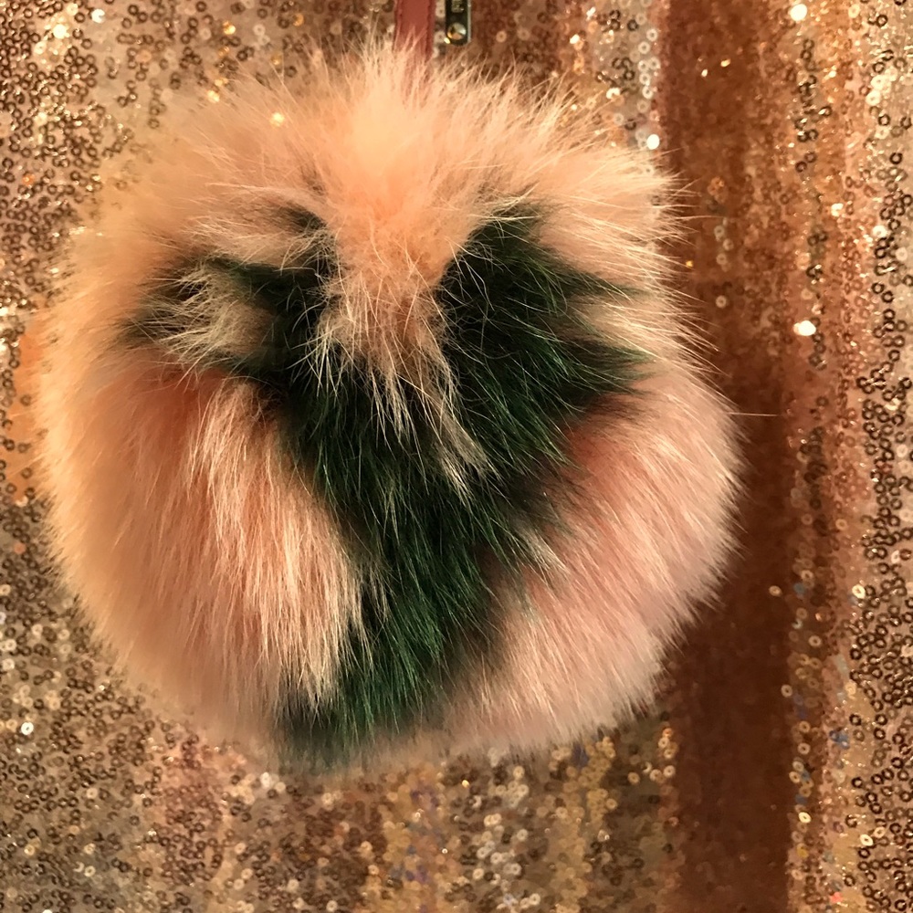 Fendi ABC fur Pom Pom large key bag charm